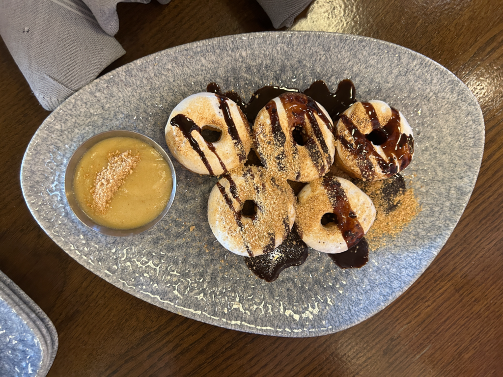 Caramel dipped donuts at lamplight lounge