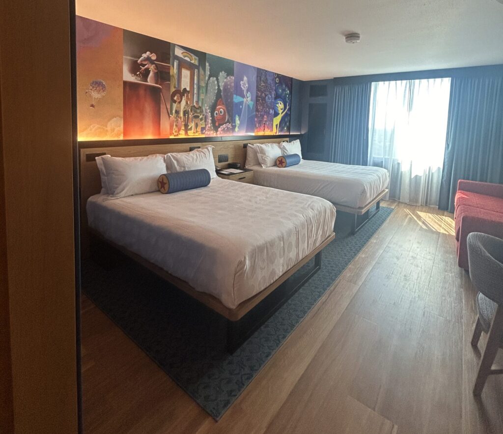 Room at Pixar Place hotel at Disneyland