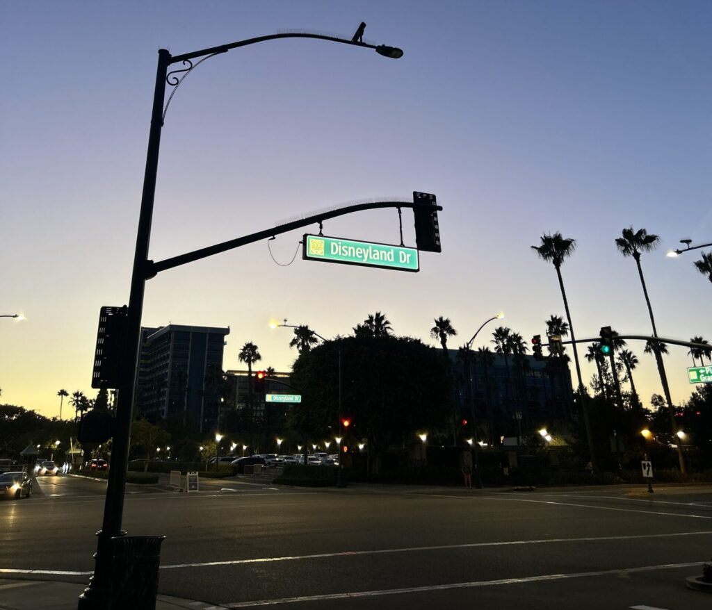 Street sign or Disneyland Drive