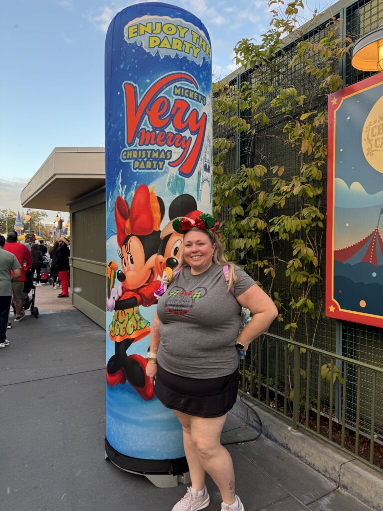 Amanda at the disney christmas party in 2024