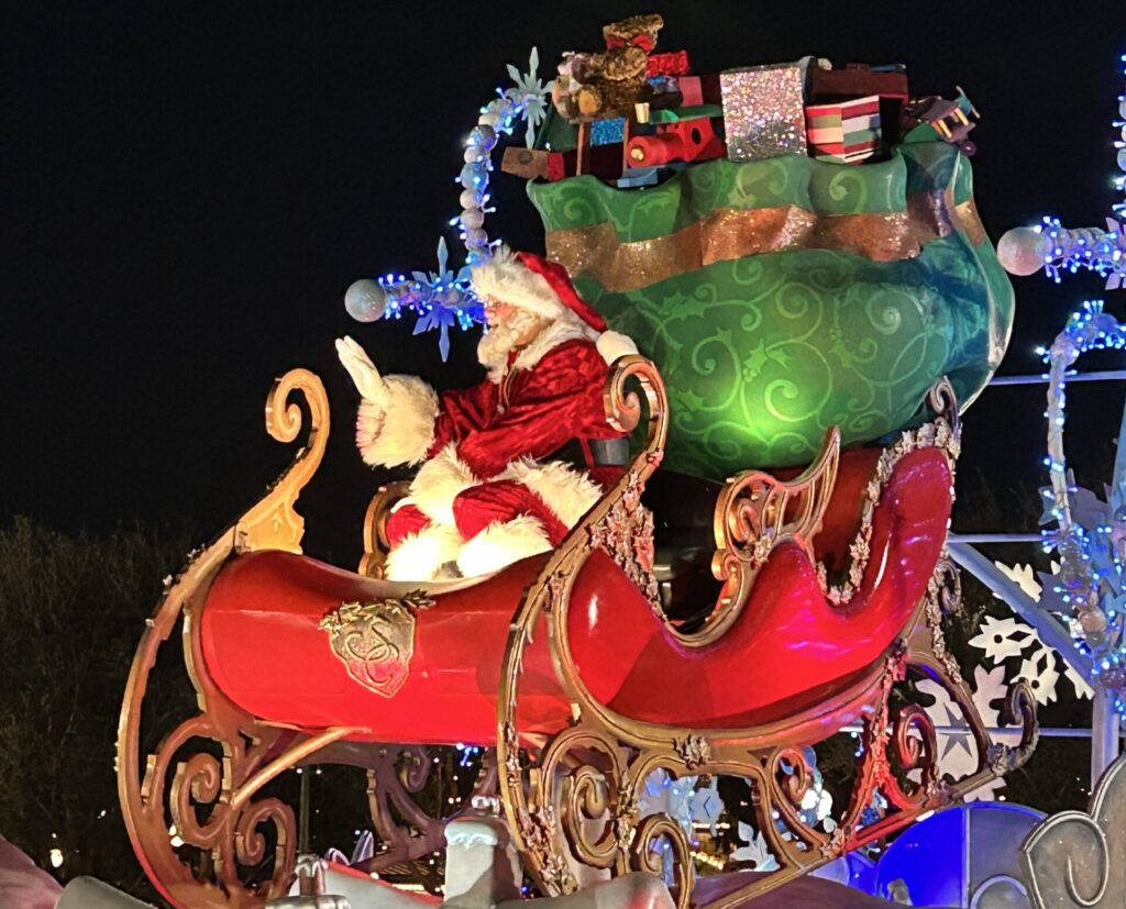 Santa at the disney Christmas party
