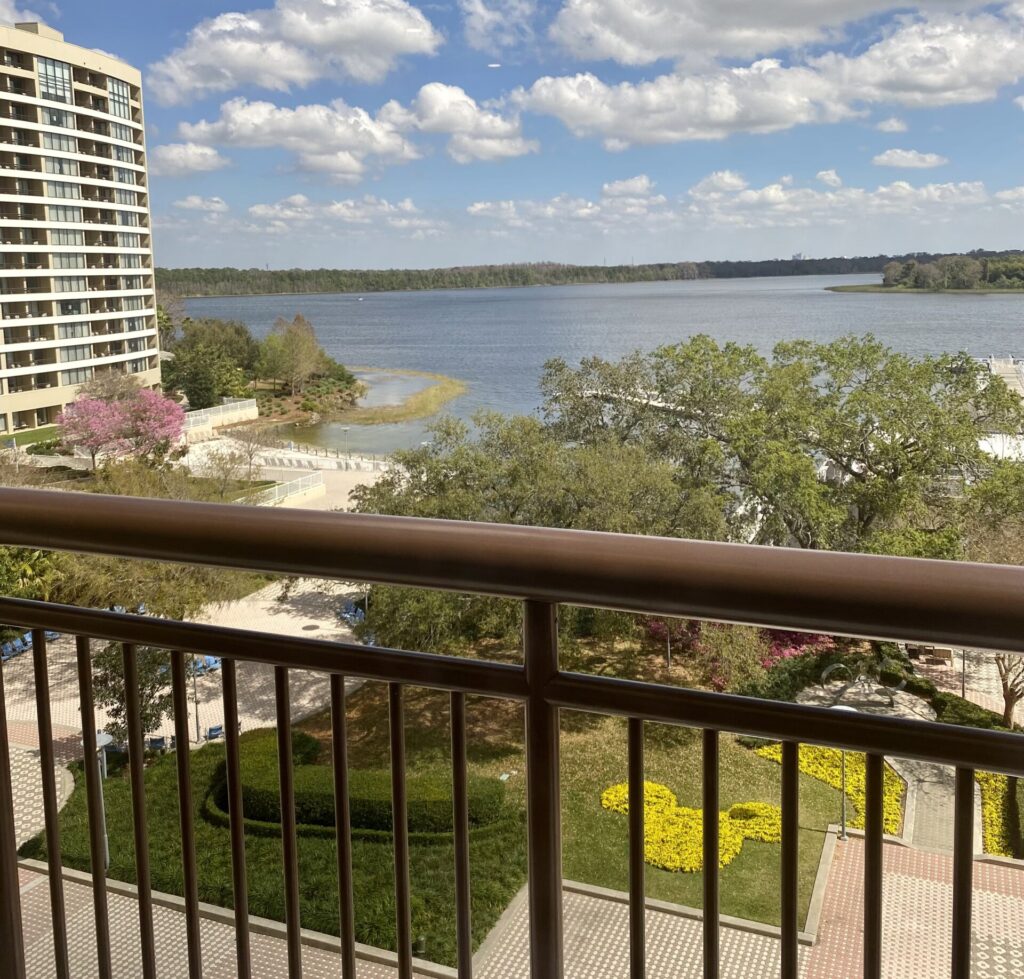 View of bay lake from Disney flagship hotel, the contemporary
