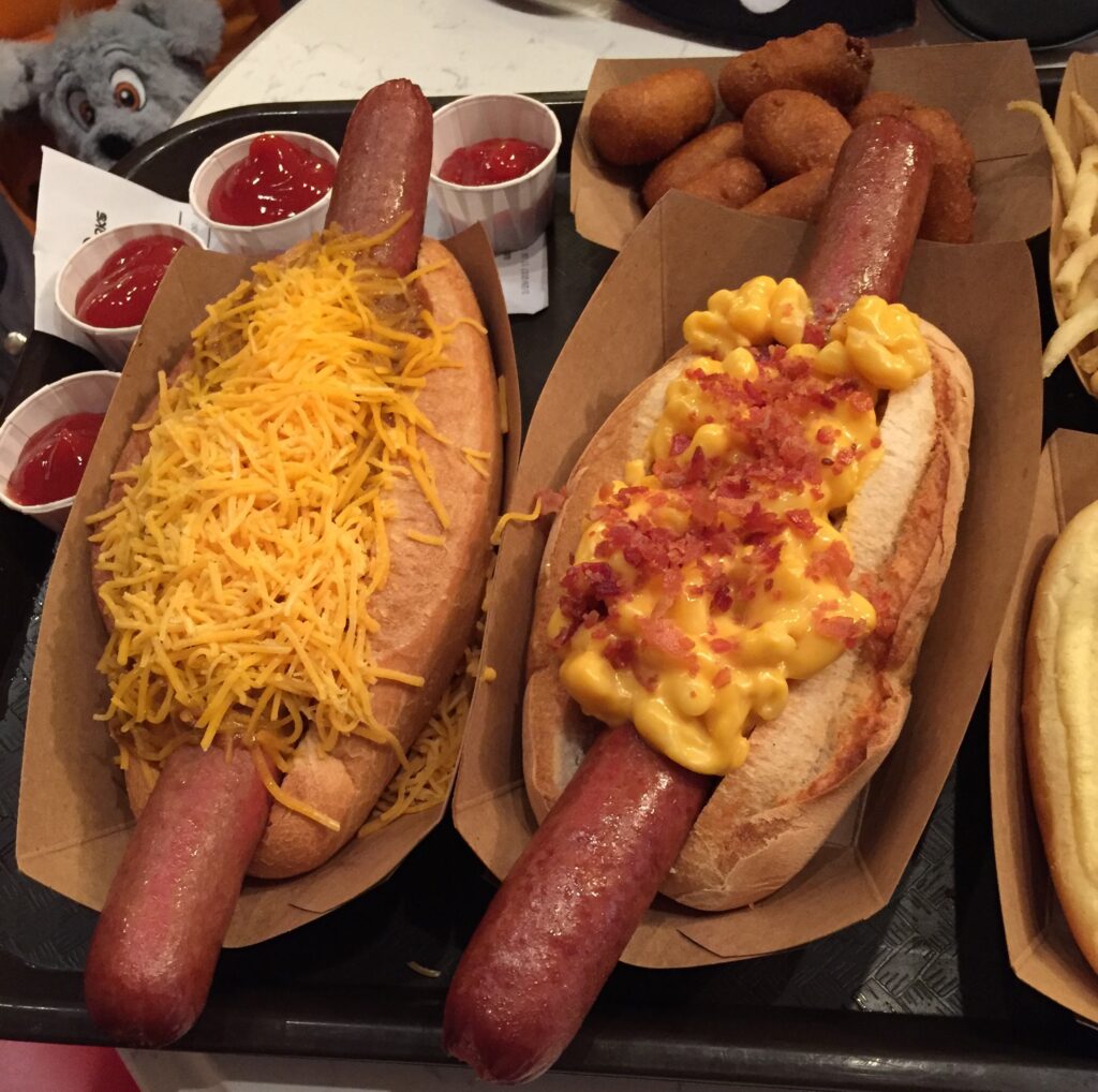 Chili-dog and mac and cheese dog from Casey at Magic Kingdom
